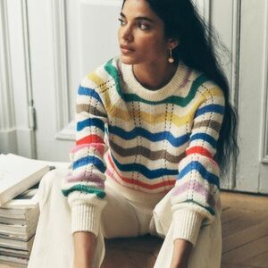 Boden Multicolor Striped Crew Neck Sweater